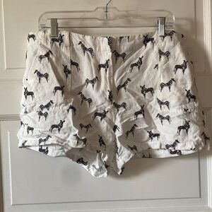 LOFT Black and White Zebra Print Women's Cargo Shorts